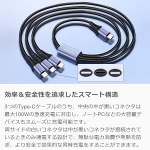 3in1 充電ケーブル コード 急速 100W...の詳細画像5