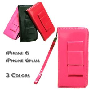 iphone 5 5s 6 6s 6Plus 6sPlus カード収納 レザー 手帳型 横開き 【送料無料】 リボン