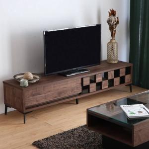 MUSTBUY テレビ台 幅150cm ローボード 配線収納 キャスター付き 木目