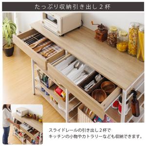 収納カウンター 引き出し付き 幅120× 奥行...の詳細画像3