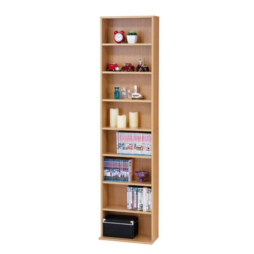 本棚 文庫本棚 シェルフ スリム 薄型設計 収納 CD収納 DVD収納 文庫本 大容量 可動棚 固定...