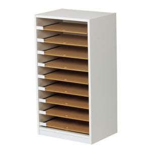 法人送料無料 レターケース A3対応 9段 幅480×奥行350×高さ900mm フロアケース 収納ケース ファイルケース スライド式 調節 書類 収納 日本製 KAW-13 A3