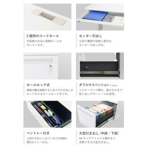 法人限定 オフィスデスク 両袖机 幅1400×...の詳細画像3