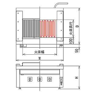 電気グリラー ステーキ用 幅1020×奥行60...の詳細画像2