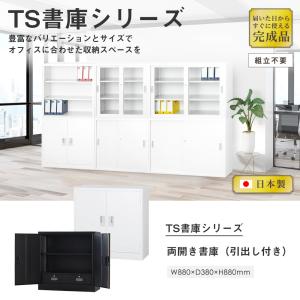 搬入設置無料 両開き書庫 引き出し付き TSシ...の詳細画像1