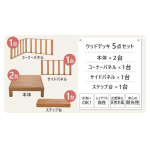 ウッドデッキ 5点セット 人工木 0.5坪 樹...の詳細画像1