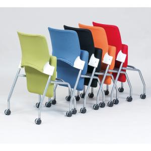 法人  スタッキングチェア 背カバー付 打合せ ミーティング
