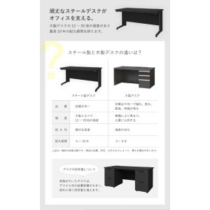 法人限定 オフィスデスク ブラック 平机 幅1...の詳細画像5