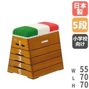 跳び箱 5段 とび箱 授業 体育館 運動施設 跳箱 子供 小学校 小学生 三和体育 三色帆布 防虫 防腐 体育 跳び箱運動 体育館用品 飛び箱 日本製 国産 S-4058
