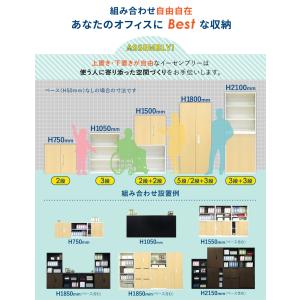 書庫 セット 2段 2台 両開き スチール オ...の詳細画像4