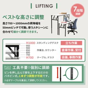 折りたたみテーブル 昇降 幅1500×奥行45...の詳細画像4