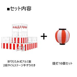 やぐらステージ 2段 高さ900mm 手すり付...の詳細画像1