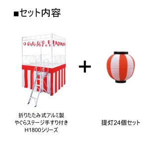 やぐらステージ 高さ1780mm 手すり付 提...の詳細画像2