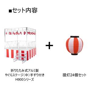 やぐらステージ 高さ900mm 手すり付 提灯...の詳細画像2