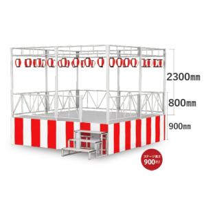 やぐらステージ 大型 高さ900mm 手すり付...の詳細画像1
