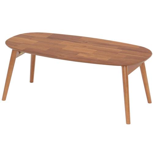 折脚テーブル 楕円 幅90cm センターテーブル おしゃれ 木製 北欧 ソファテーブル かわいい シ...