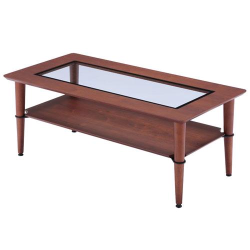 センターテーブル リビングテーブル ローテーブル ガラス 幅100×奥行50×高さ40cm ダークブ...