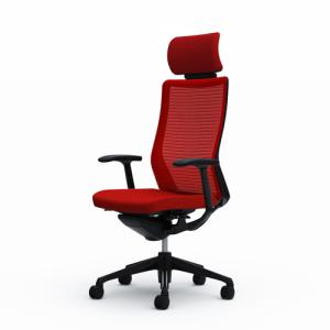 コーラル チェア オカムラ ヘッドレスト付き ハイバックチェア メッシュチェア オフィスチェア デスクチェア オフィス家具 椅子 カラフル 日本製 国産 CQ4AMR-FS｜lookit