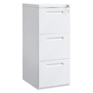 法人限定 ファイリングキャビネット 3段 A4 ファイルキャビネット 書庫 鍵付き ホワイト 書類収納 引き出し スチールキャビネット NFC3-0450-WH