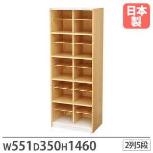 法人限定 靴箱 2列5段 幅551×奥行350×高さ1460mm シューズボックス シューズラック スリッパラック 下駄箱 おしゃれ シンプル オフィス 国産 PLN-145C
