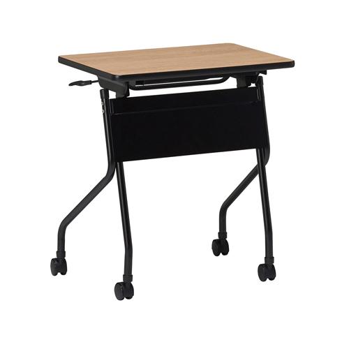 法人限定 スタッキングテーブル 1人用 オーク天板 幅650×奥行450×高さ720mm キャスター...