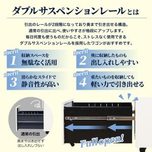 デスクワゴン 3段 シリンダー錠 サイドワゴン...の詳細画像5