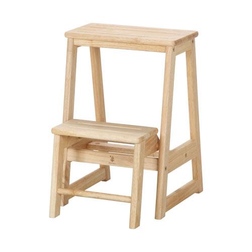 踏み台 幅380×奥行470×高さ545mm ステップ台 足場台 木製脚立 木製ハシゴ 天然木ステッ...