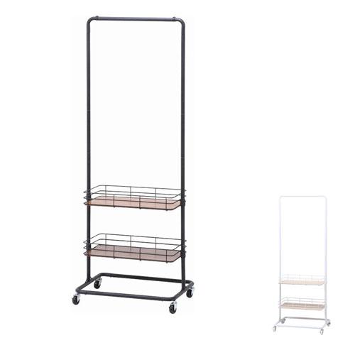 ハンガーラック 幅600×奥行450×高さ1670mm キャスター付きポールハンガー 衣類ラック 収...