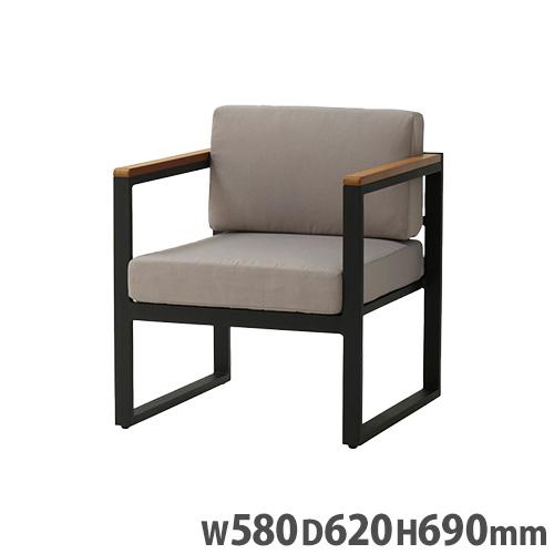法人限定  ソファ 1人掛け 幅580×奥行620×高さ690mm 肘付き フレームソファ 応接ソフ...