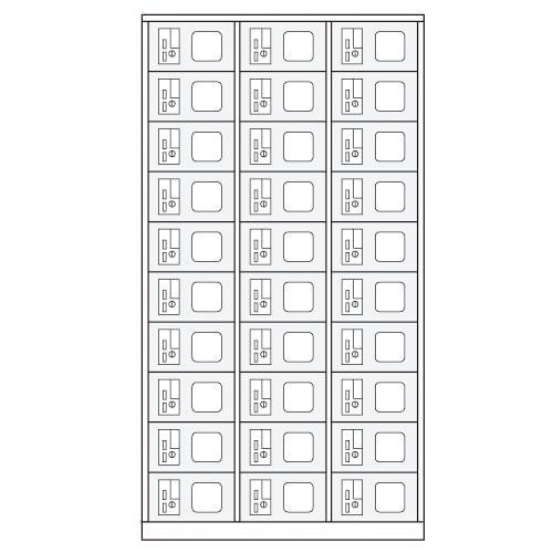 法人限定  コインロッカー 30人用 シューズロッカー 3列10段 人気 下駄箱 シューズボックス ...