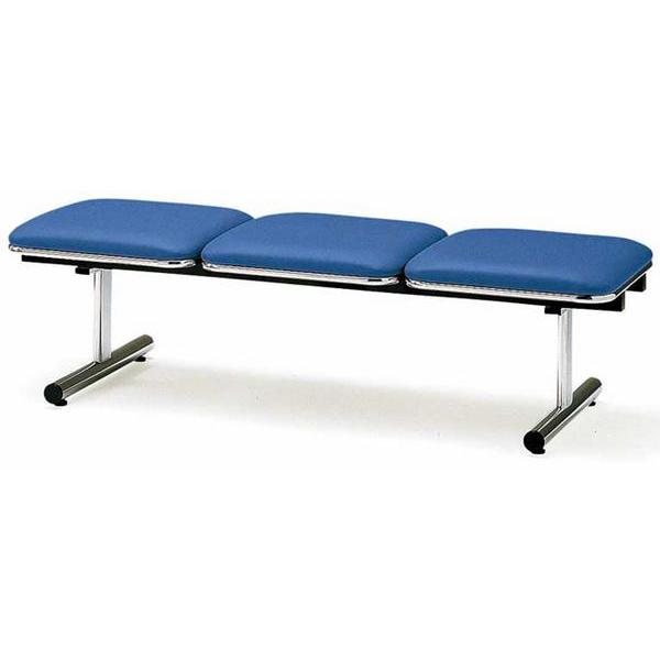 法人限定  ロビーチェア 3人掛け 背なし 幅1510mm ベンチソファー 待合椅子 腰掛け 布張り...