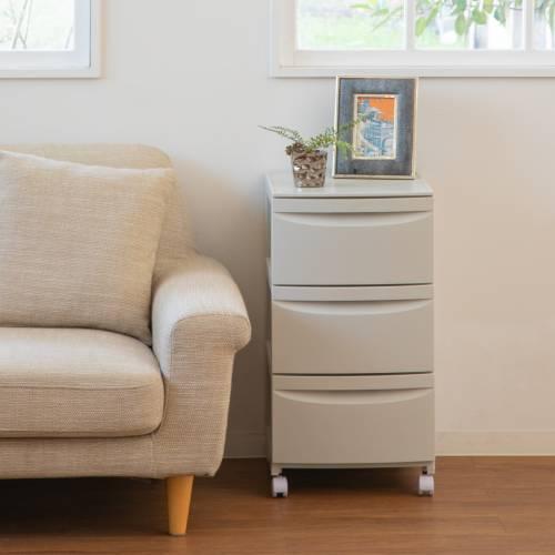 3段チェスト ルーセント363 チェスト 3段 キャスター付き タンス スリムチェスト 引き出し 脚...