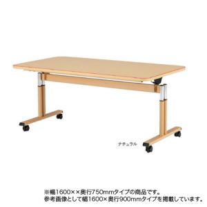 法人限定  ダイニングテーブル 幅1600×奥行750mm キャスター付きテーブル 食卓 福祉テーブル 介護テーブル 福祉施設 高さ調節 医療施設 MAT-1675｜lookit