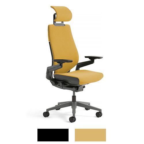 ジェスチャー Steelcase ヘッドレスト ランバーサポート付き オフィスチェア デスクチェア ...