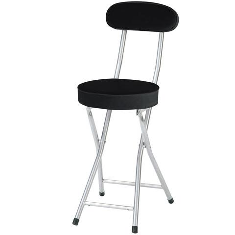 法人送料無料  折りたたみチェア 背もたれ付き 合皮レザー チェア 椅子 折り畳み 丸型 腰掛け 完...