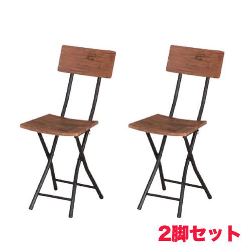 法人送料無料  折りたたみチェア 2脚セット 折り畳み椅子 背付きチェア 肘なしチェア スチールフレ...