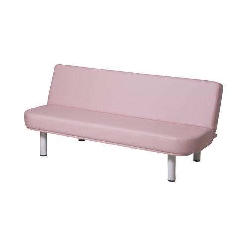 法人送料無料  ソファベッド 幅1650×奥行815×高さ735mm ピンク 耐アルコール 耐次亜塩...