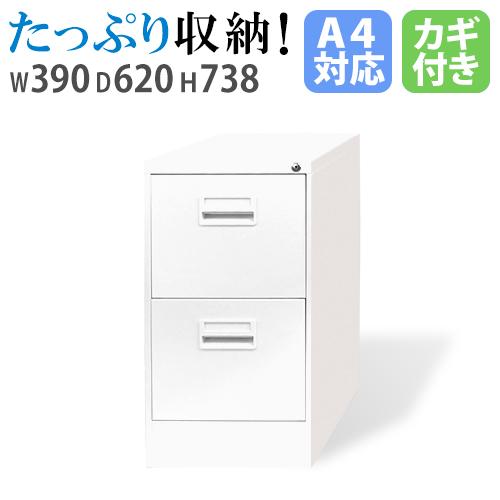 法人 送料無料  ファイリングキャビネット 2段 A4 鍵付き ラッチ付 オールロック式 仕切板 ホ...