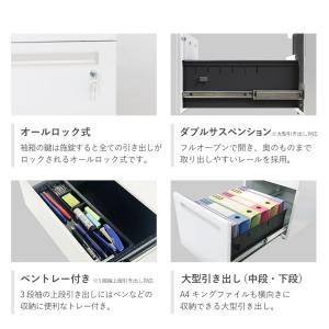 脇机 3段 幅400×奥行700mm デスクワ...の詳細画像3