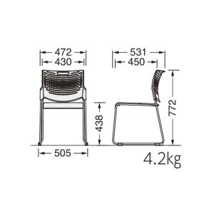 法人限定 スタッキングチェア ライオン事務器 ...の詳細画像2