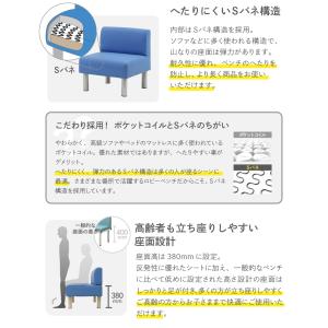 ロビーチェア 幅1500mm 3人掛け 背もた...の詳細画像3