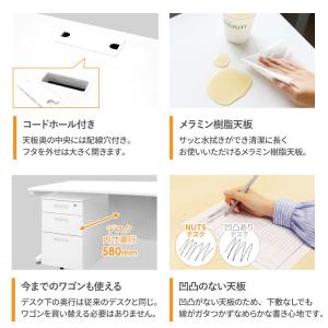 オフィスデスク デスクワゴン セット 幅140...の詳細画像3