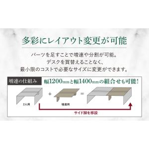 法人限定 フリーアドレスデスク 2人用 幅12...の詳細画像3
