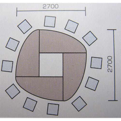 法人送料無料  会議テーブルセット 幅2700×奥行2700mm 抗菌天板 ABS樹脂エッジ巻 右L...