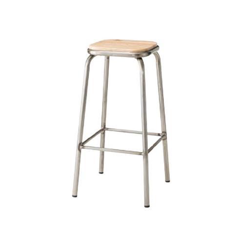 ハイスツール 高さ71cm 角型 スチールフレーム 天然木座面 ハイチェア カウンターチェア おしゃ...