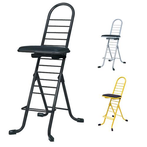 折りたたみ椅子 幅420×奥行590×高さ930mm ワークチェア フォールディングチェア 12段階...