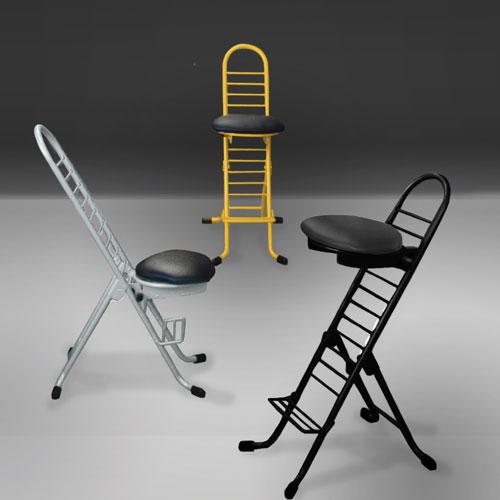 折りたたみ椅子 幅420×奥行590×高さ930mm ワークチェア 回転座面タイプ ラウンドシート ...