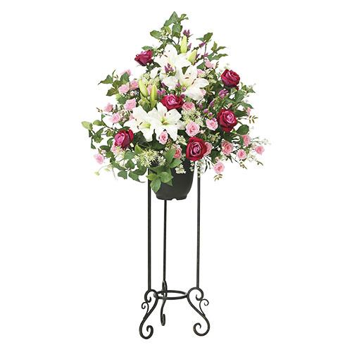 スタンド花 光の楽園 130cm 光触媒 造花 アートフラワー インテリア ギフト おしゃれ 店舗 ...