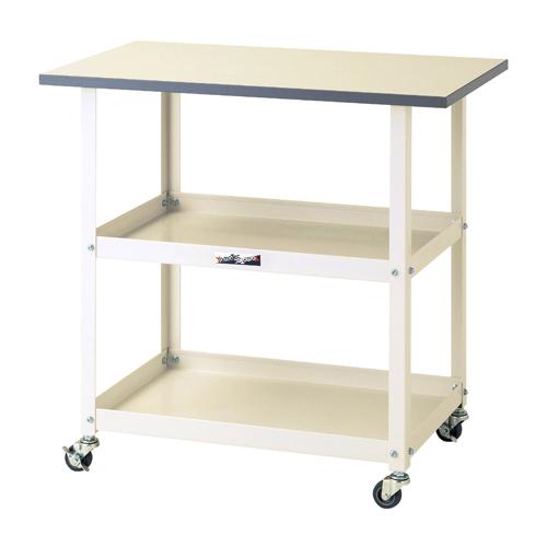 法人送料無料  ワゴン 幅750×奥行450×高さ738mm 天板付ワゴン 移動式ワゴン 補助テーブ...