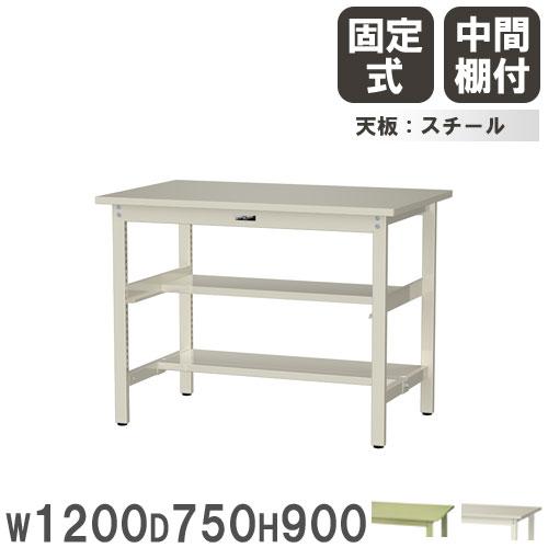 法人送料無料  作業台 山金工業 ヤマテック 幅1200×奥行750×高さ900mm スチール天板 ...